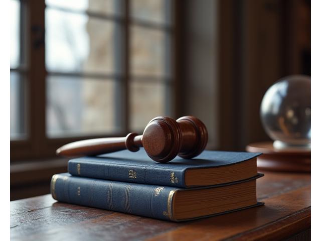 A balanced scale with legal gavels and a globe, symbolizing justice, international law, and dispute resolution.
